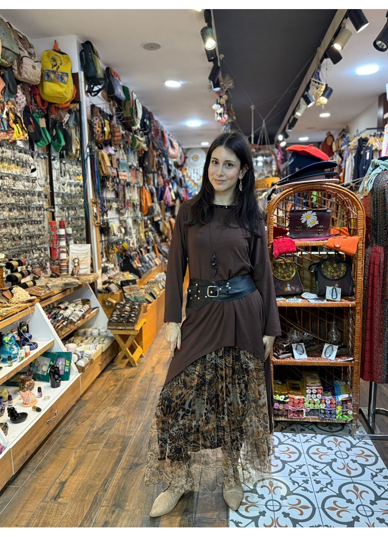 Pamuk Bluz Kahverengi