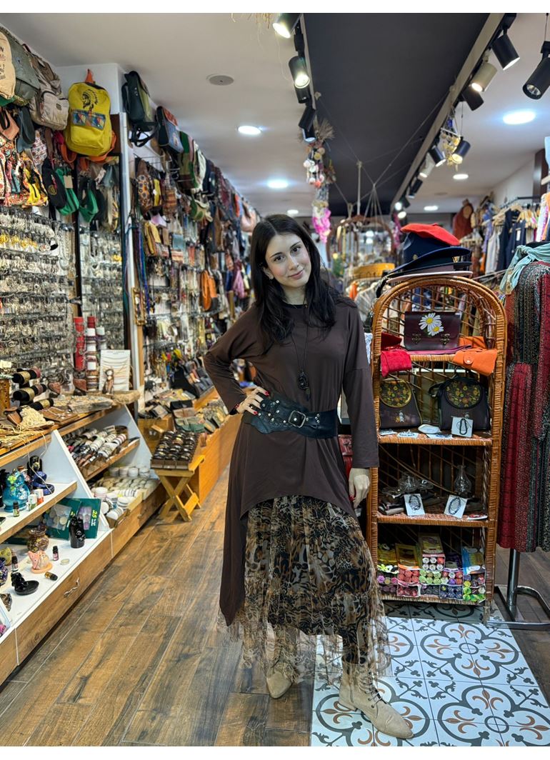 Pamuk Bluz Kahverengi