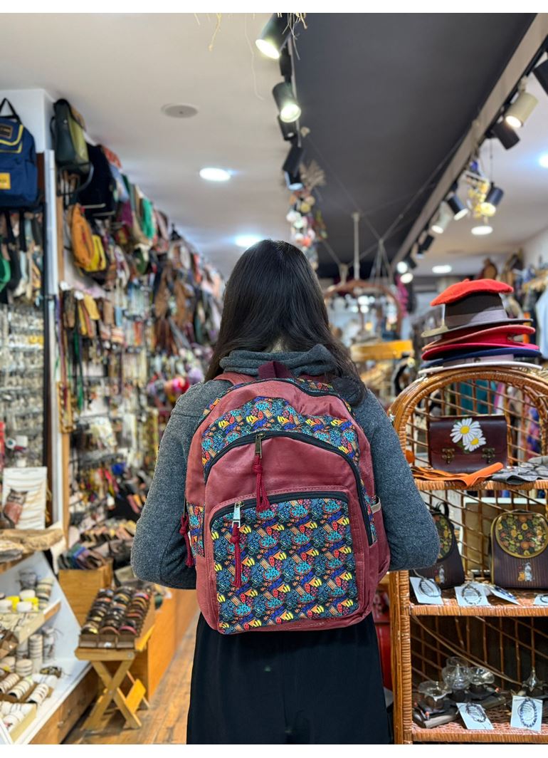 DOKUMA PAMUK SIRT ÇANTASI