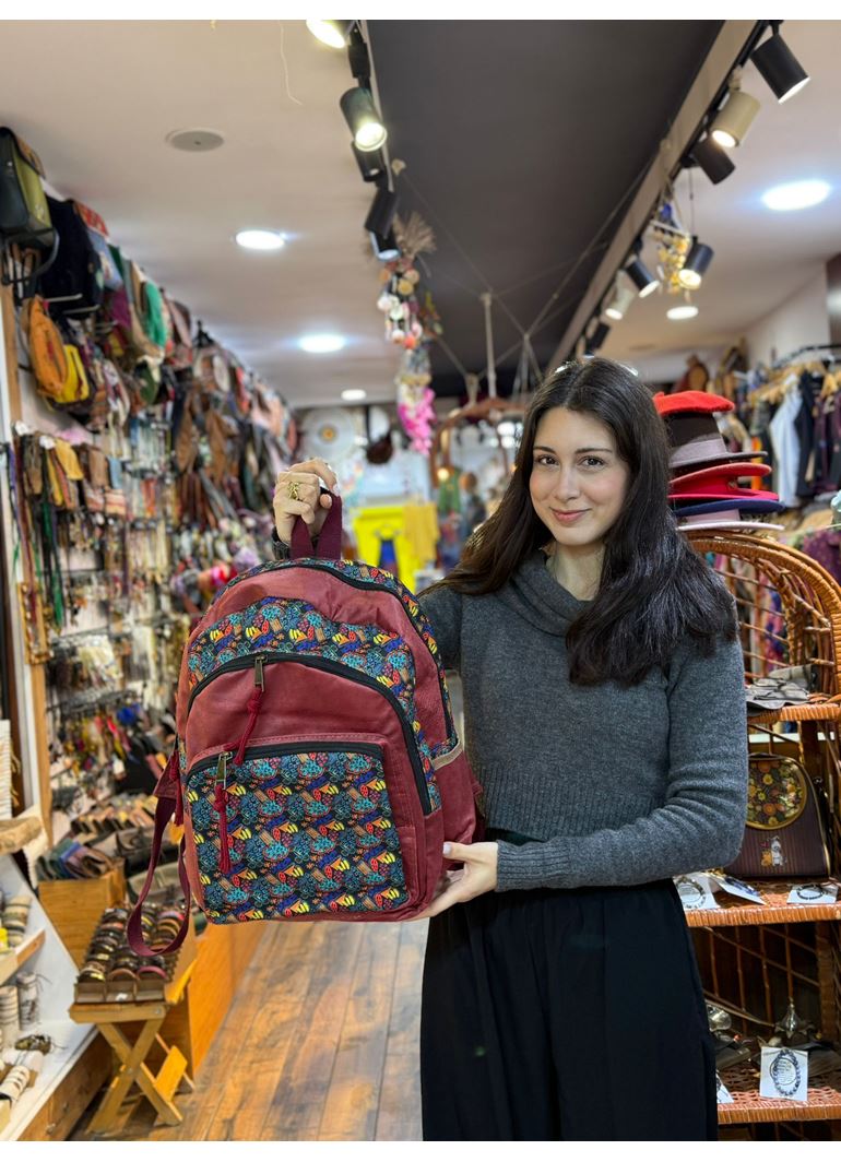 DOKUMA PAMUK SIRT ÇANTASI