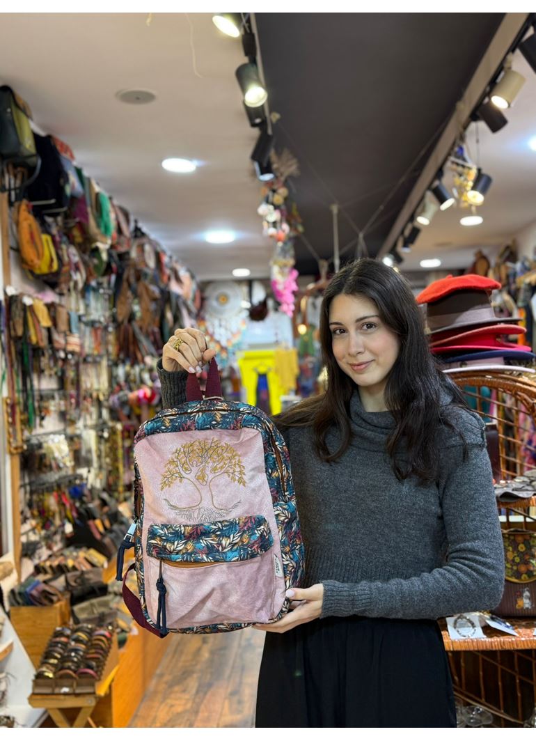 DOKUMA PAMUK SIRT ÇANTASI