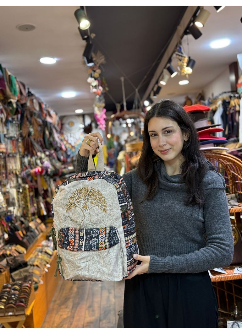 DOKUMA PAMUK SIRT ÇANTASI