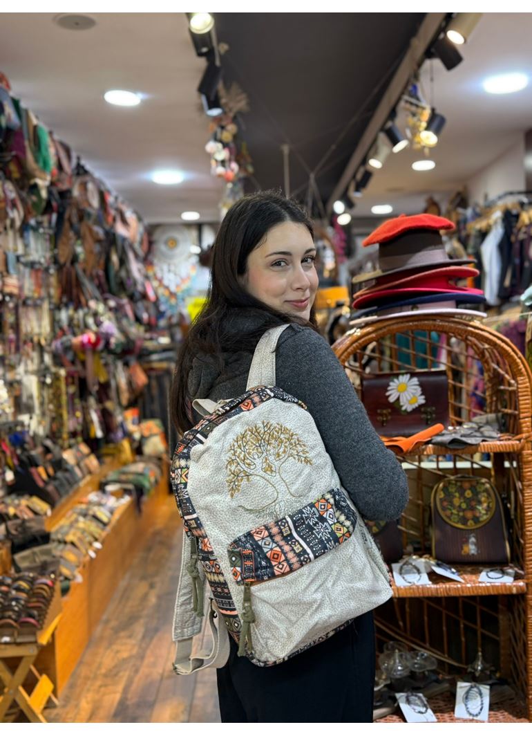 DOKUMA PAMUK SIRT ÇANTASI