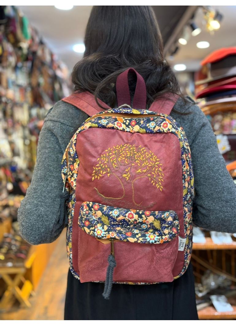 DOKUMA PAMUK SIRT ÇANTASI