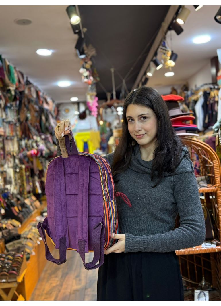 DOKUMA PAMUK SIRT ÇANTASI