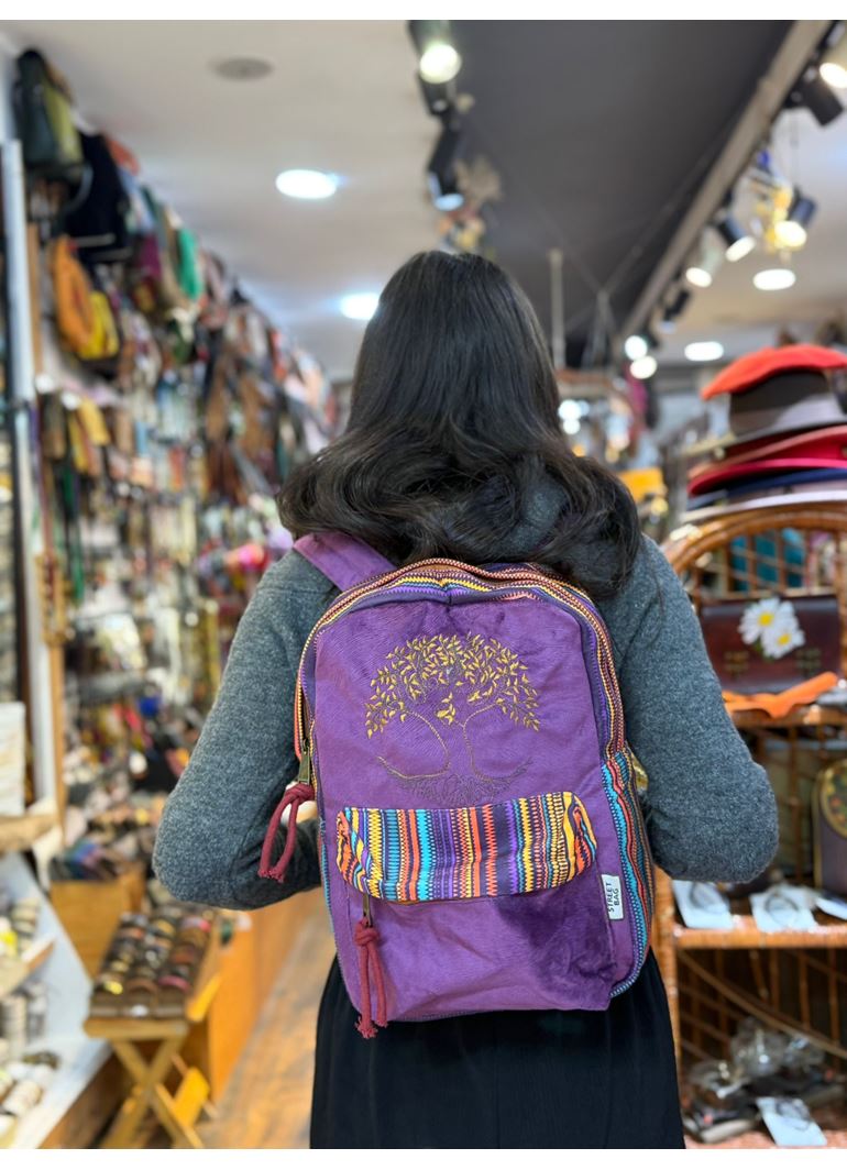 DOKUMA PAMUK SIRT ÇANTASI