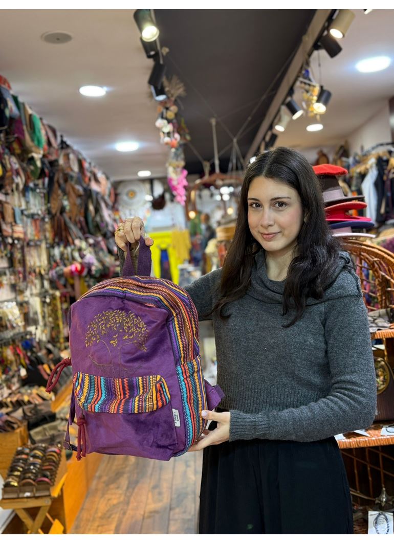 DOKUMA PAMUK SIRT ÇANTASI