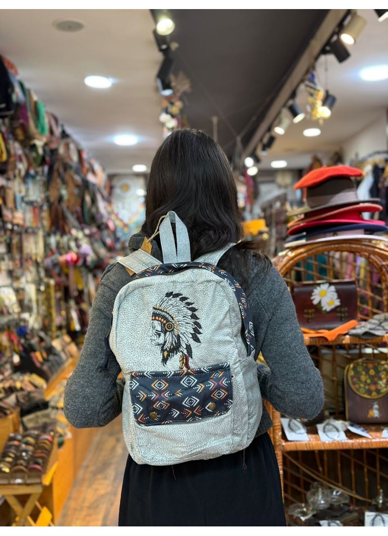 DOKUMA PAMUK SIRT ÇANTASI