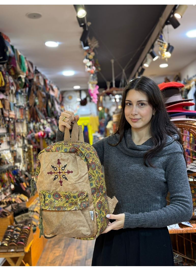 DOKUMA PAMUK SIRT ÇANTASI