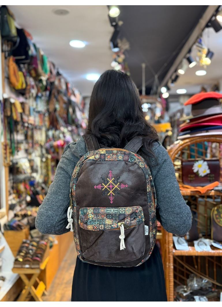 DOKUMA PAMUK SIRT ÇANTASI