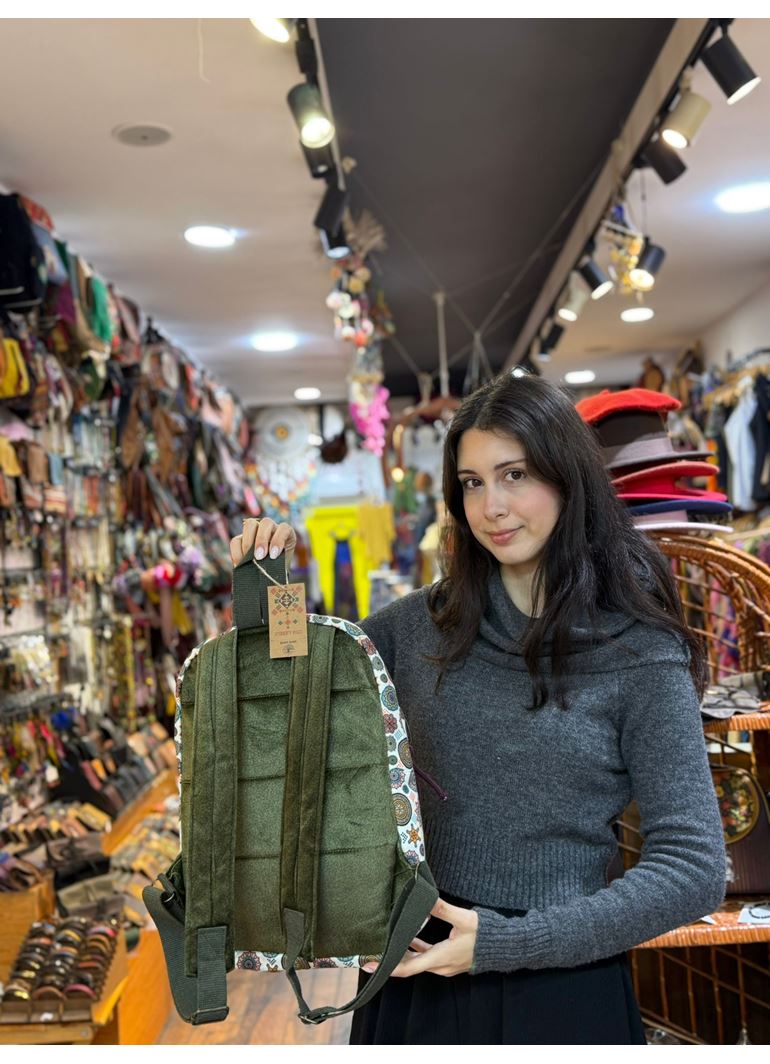 DOKUMA PAMUK SIRT ÇANTASI