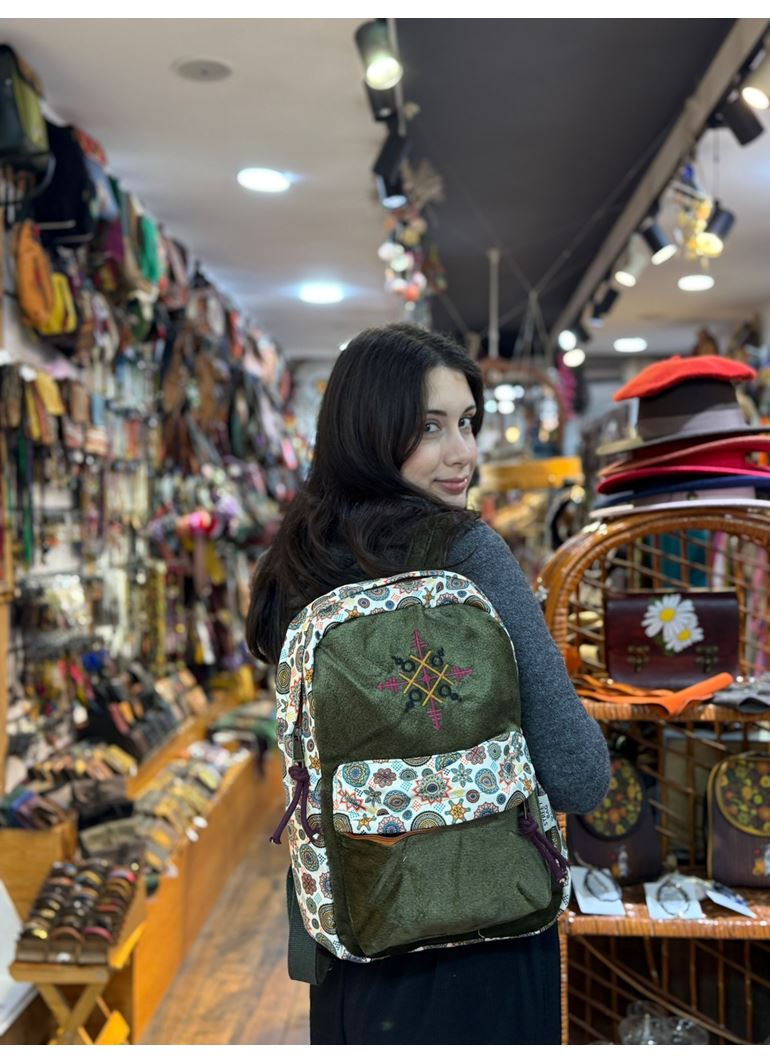 DOKUMA PAMUK SIRT ÇANTASI