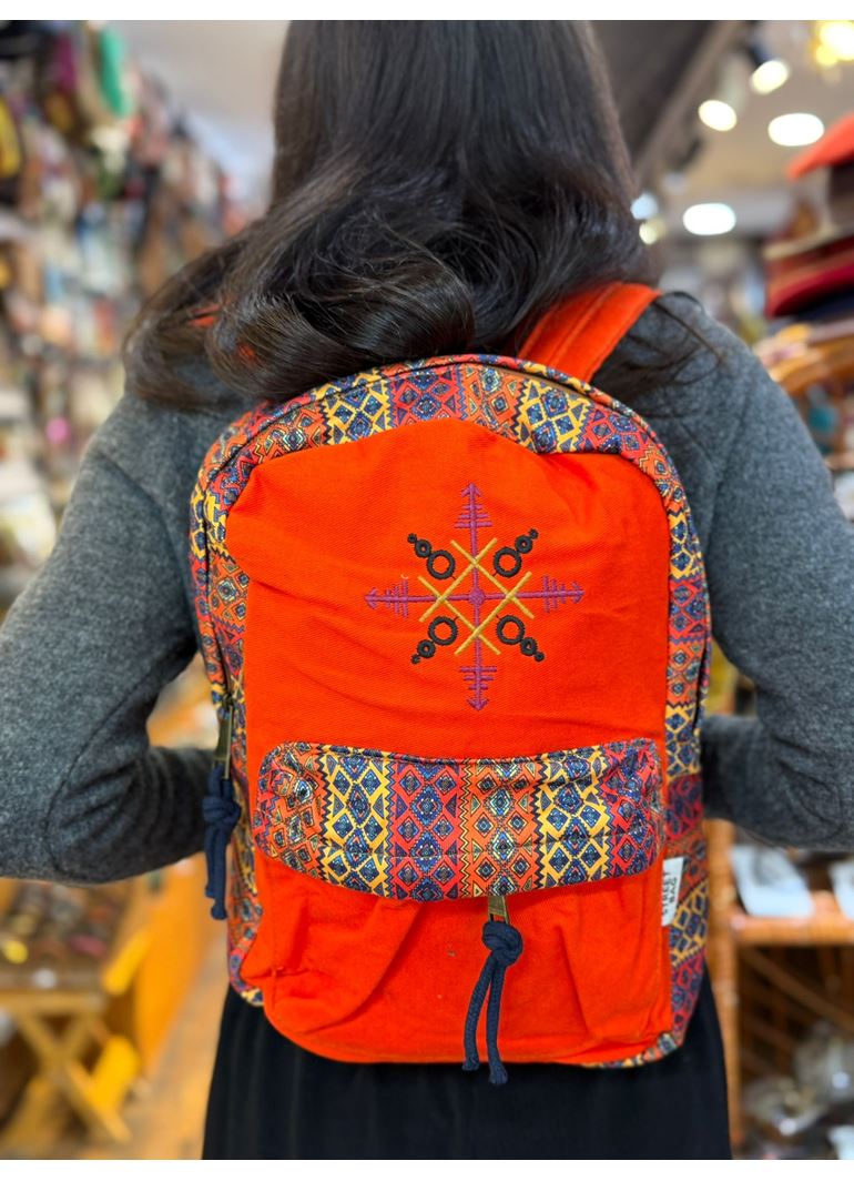 DOKUMA PAMUK SIRT ÇANTASI