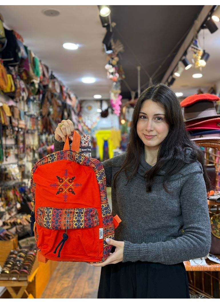 DOKUMA PAMUK SIRT ÇANTASI