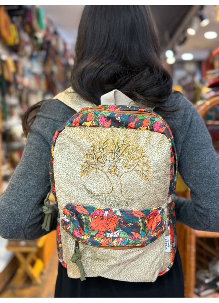 DOKUMA PAMUK SIRT ÇANTASI