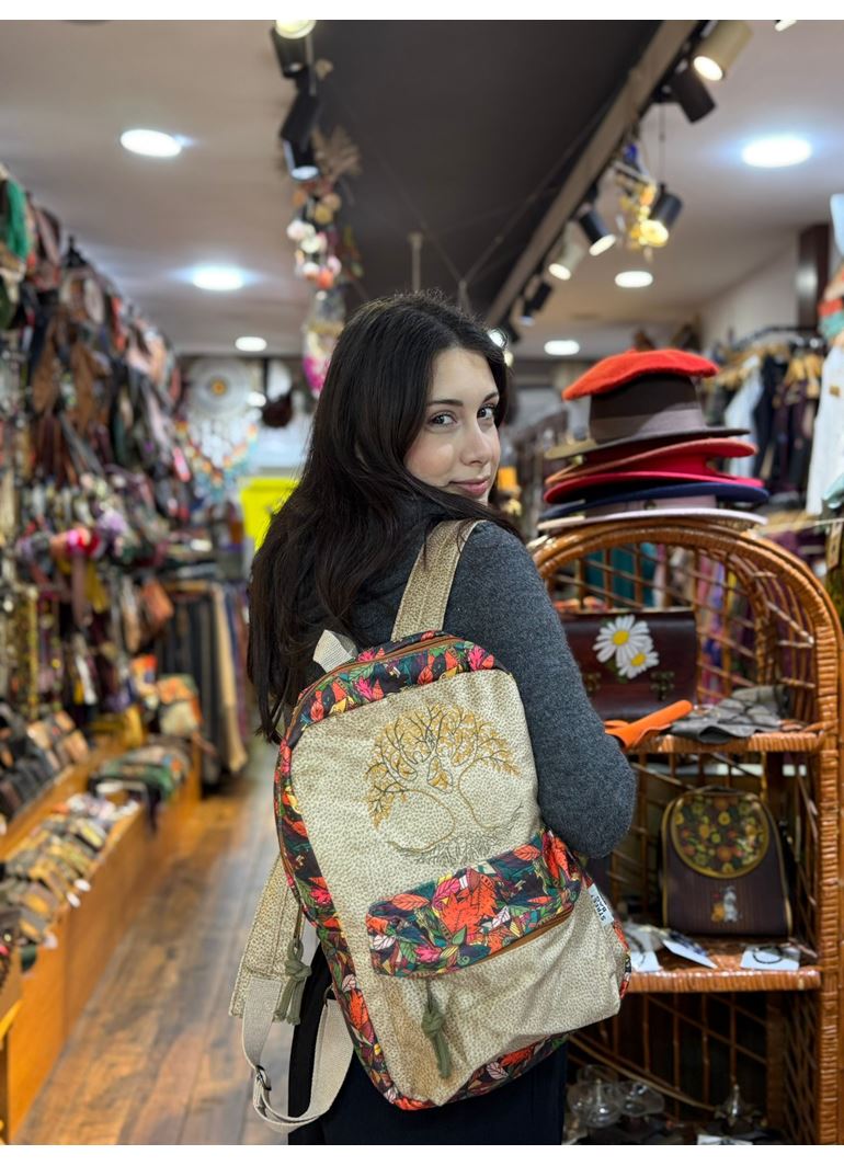 DOKUMA PAMUK SIRT ÇANTASI