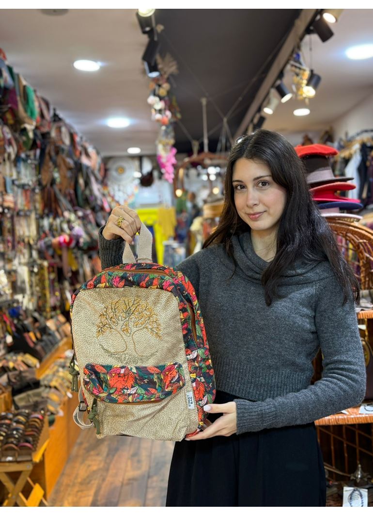 DOKUMA PAMUK SIRT ÇANTASI