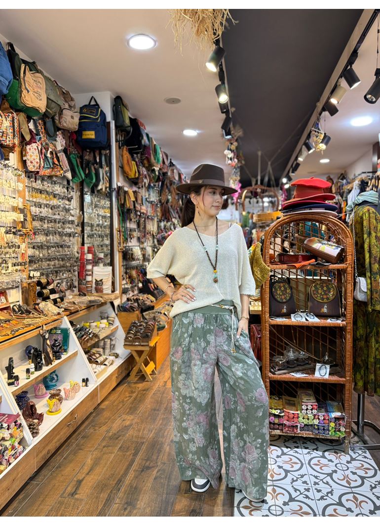 İtalyan Keten Kemerli Pantolon