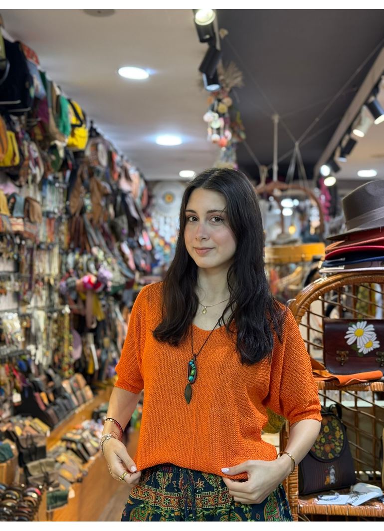 İtalyan Triko Bluz Kısa Kollu