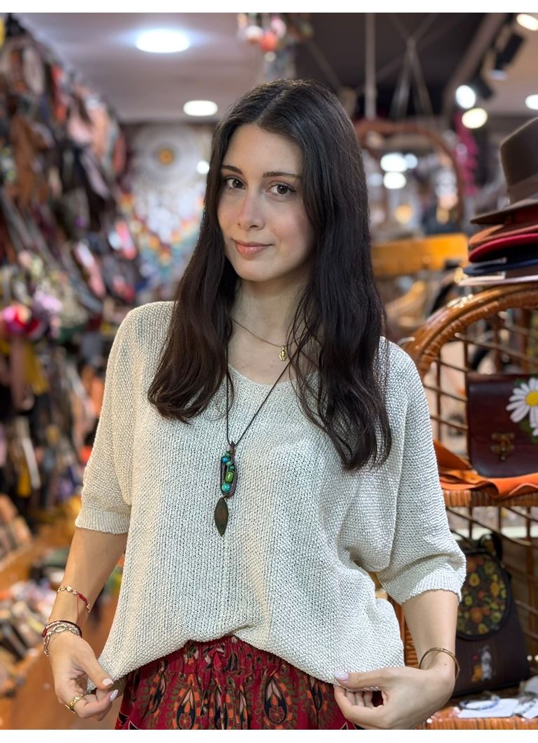 İtalyan Triko Bluz Kısa Kollu