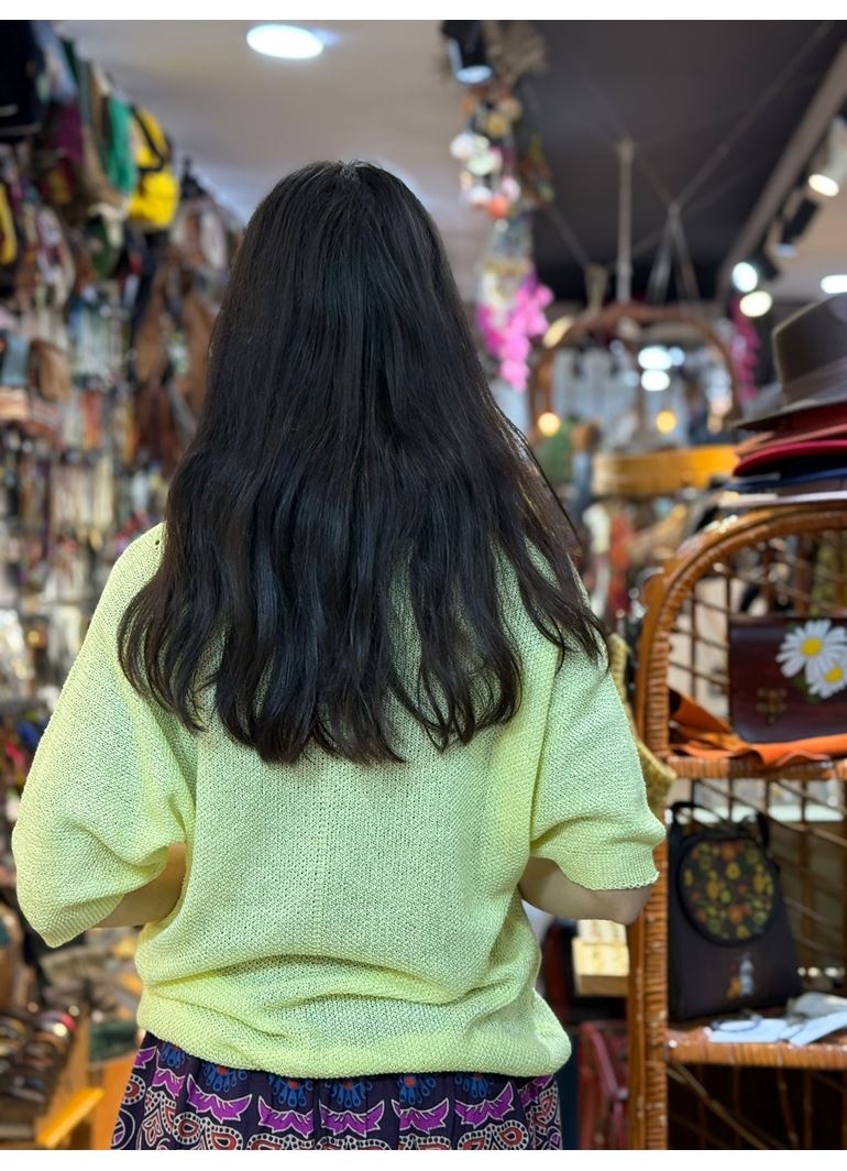 İtalyan Triko Bluz Kısa Kollu