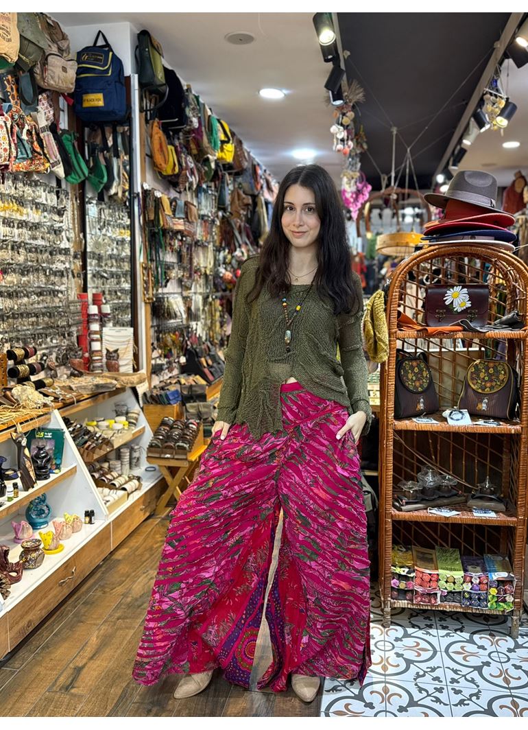 Nepal Tasarım Pantolon Pembe