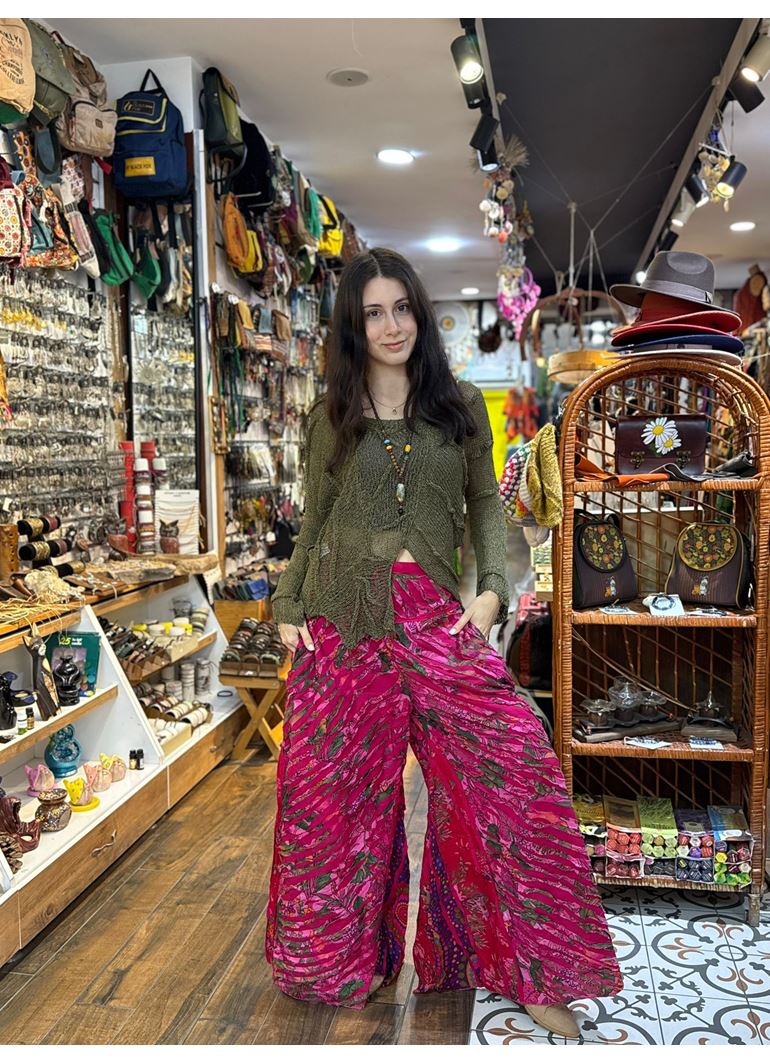 Nepal Tasarım Pantolon Pembe