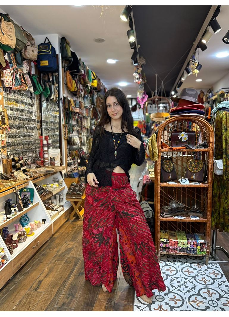 Nepal Tasarım Pantolon Kırmızı