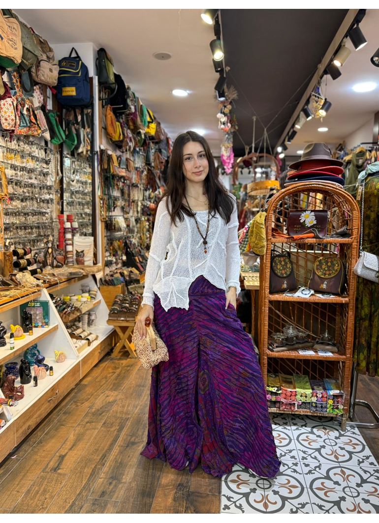 Nepal Tasarım Pantolon Mor