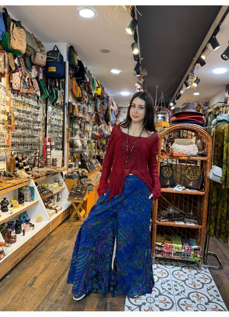 Nepal Tasarım Pantolon Mavi