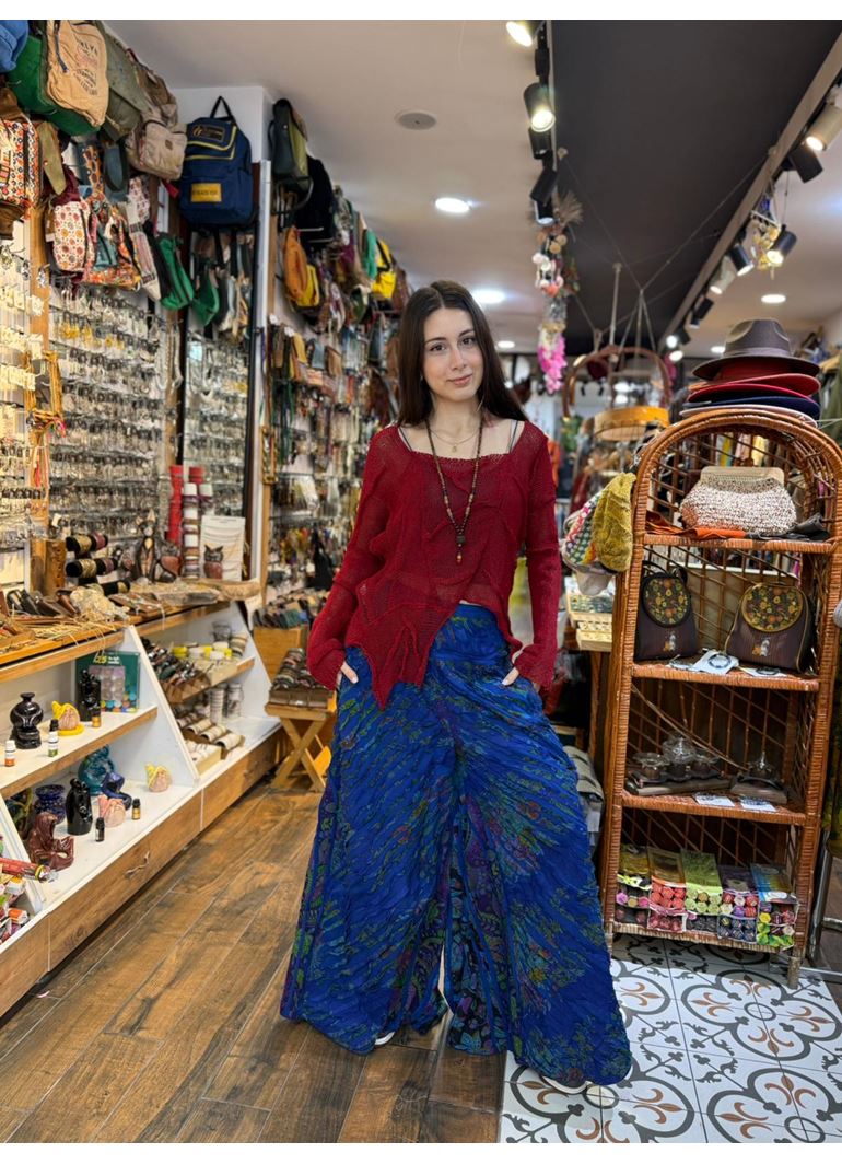 Nepal Tasarım Pantolon Mavi