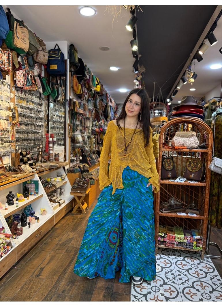 Nepal Tasarım Pantolon Turkuaz