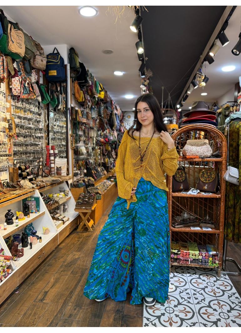 Nepal Tasarım Pantolon Turkuaz