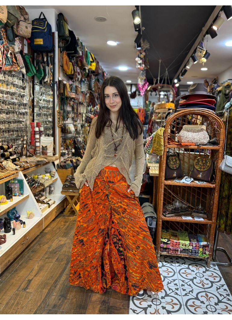 Nepal Tasarım Pantolon Turuncu