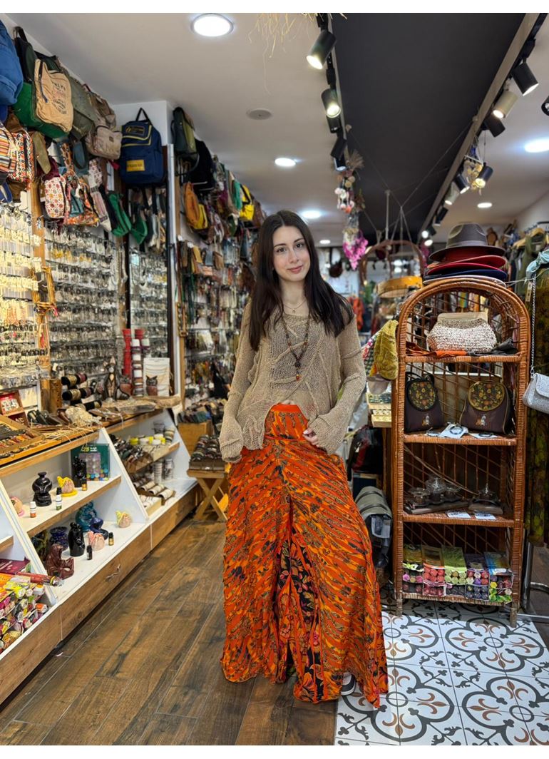 Nepal Tasarım Pantolon Turuncu