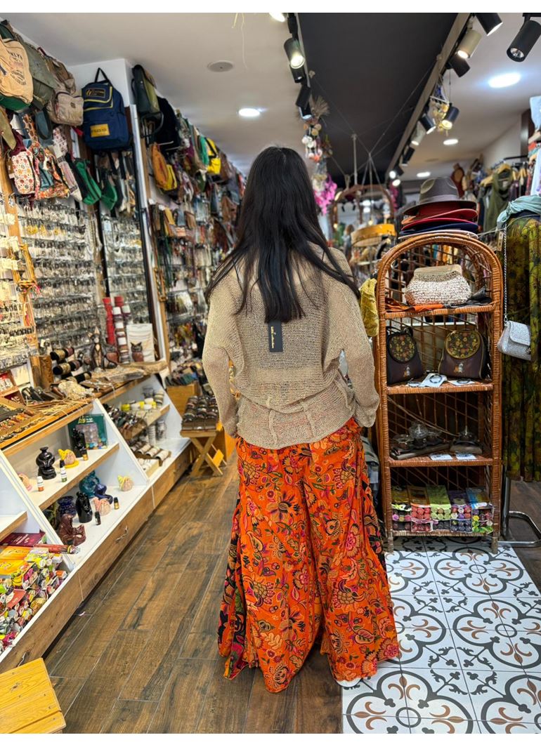 Nepal Tasarım Pantolon Turuncu