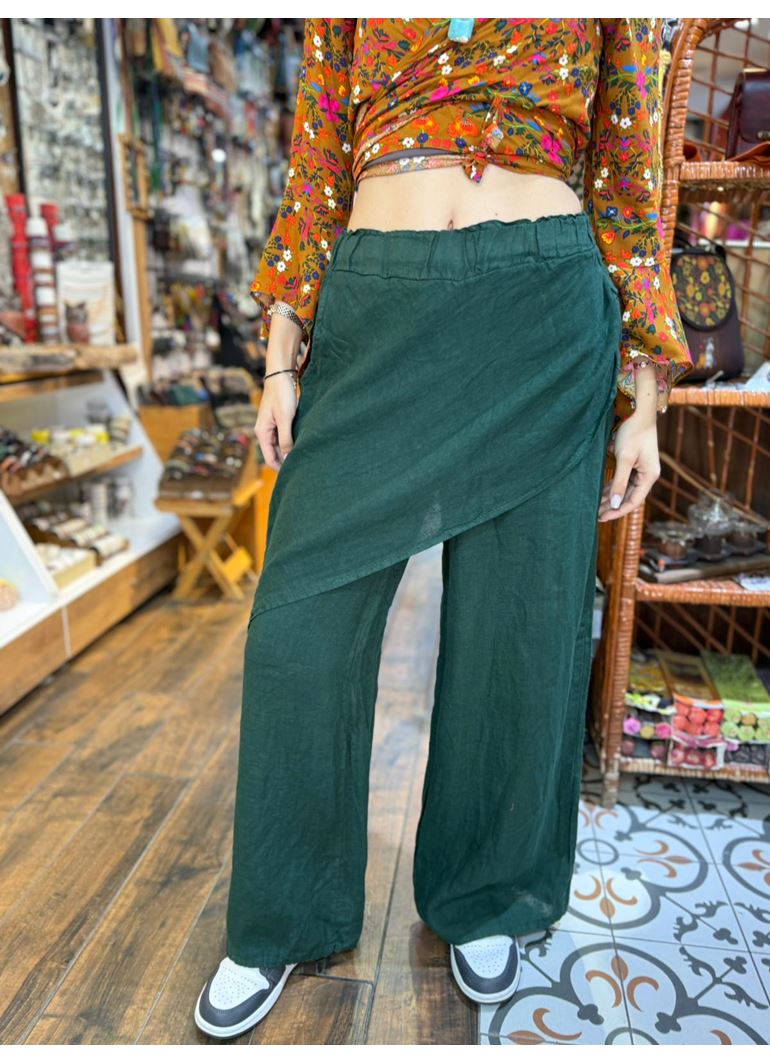 İtalyan Keten Kapaklı Pantolon