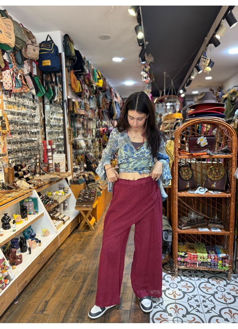 İtalyan Keten Kapaklı Pantolon