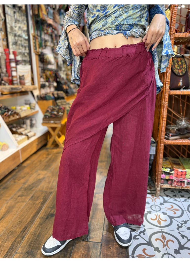 İtalyan Keten Kapaklı Pantolon