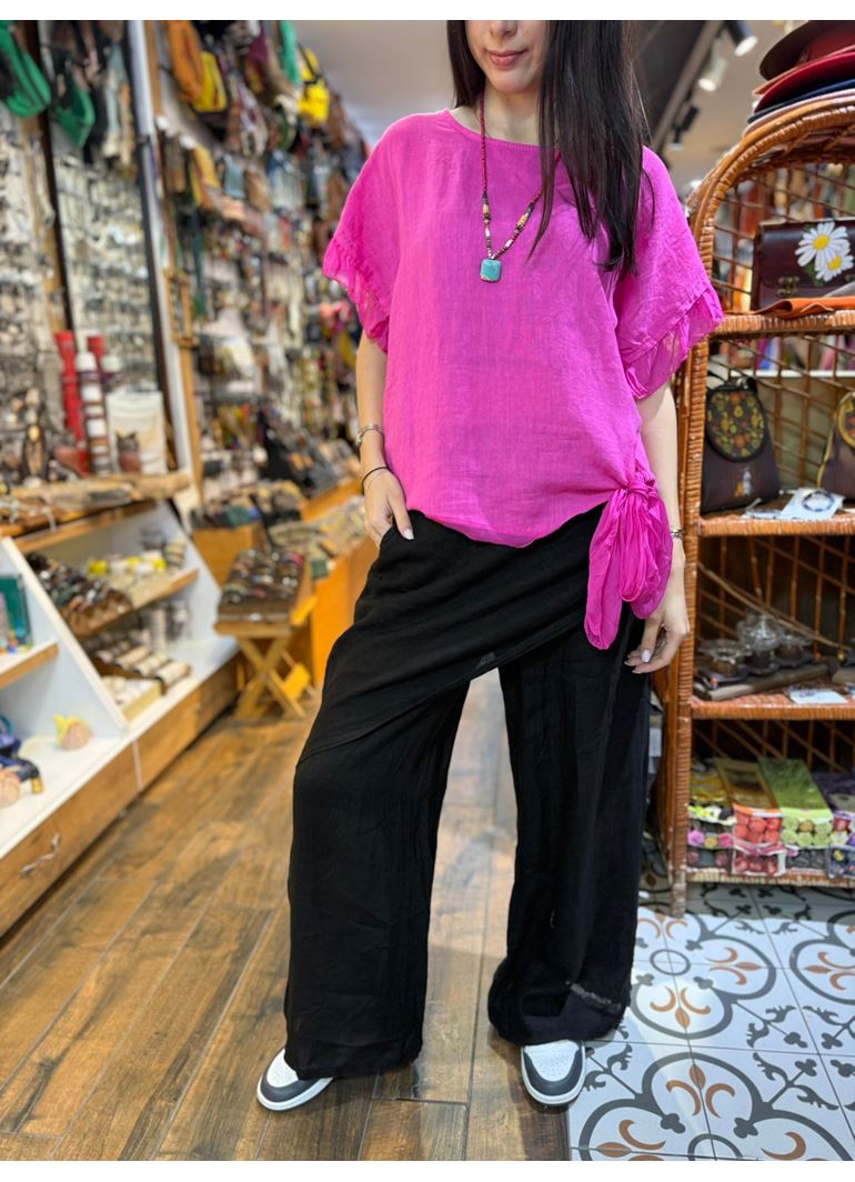 İtalyan Keten Kapaklı Pantolon