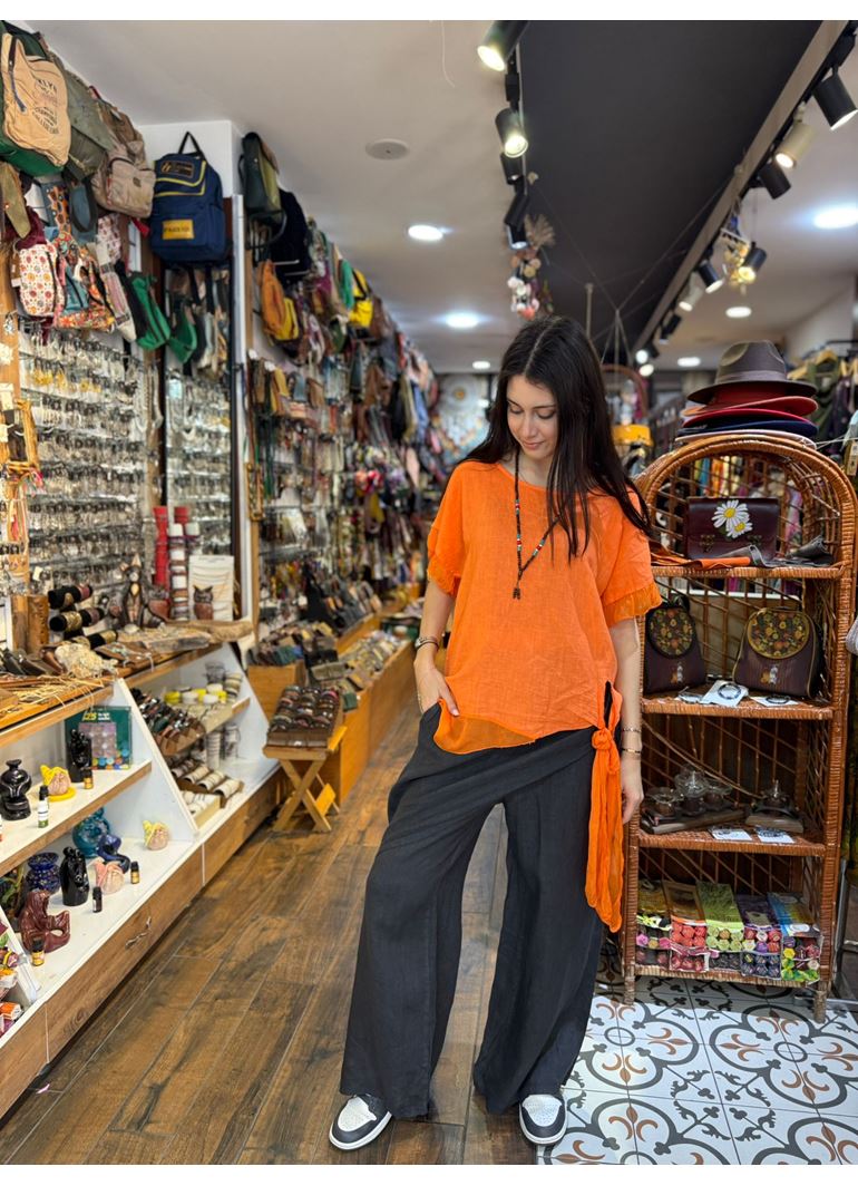 İtalyan Keten Kapaklı Pantolon