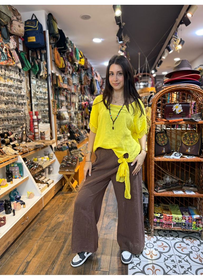 İtalyan Keten Kapaklı Pantolon