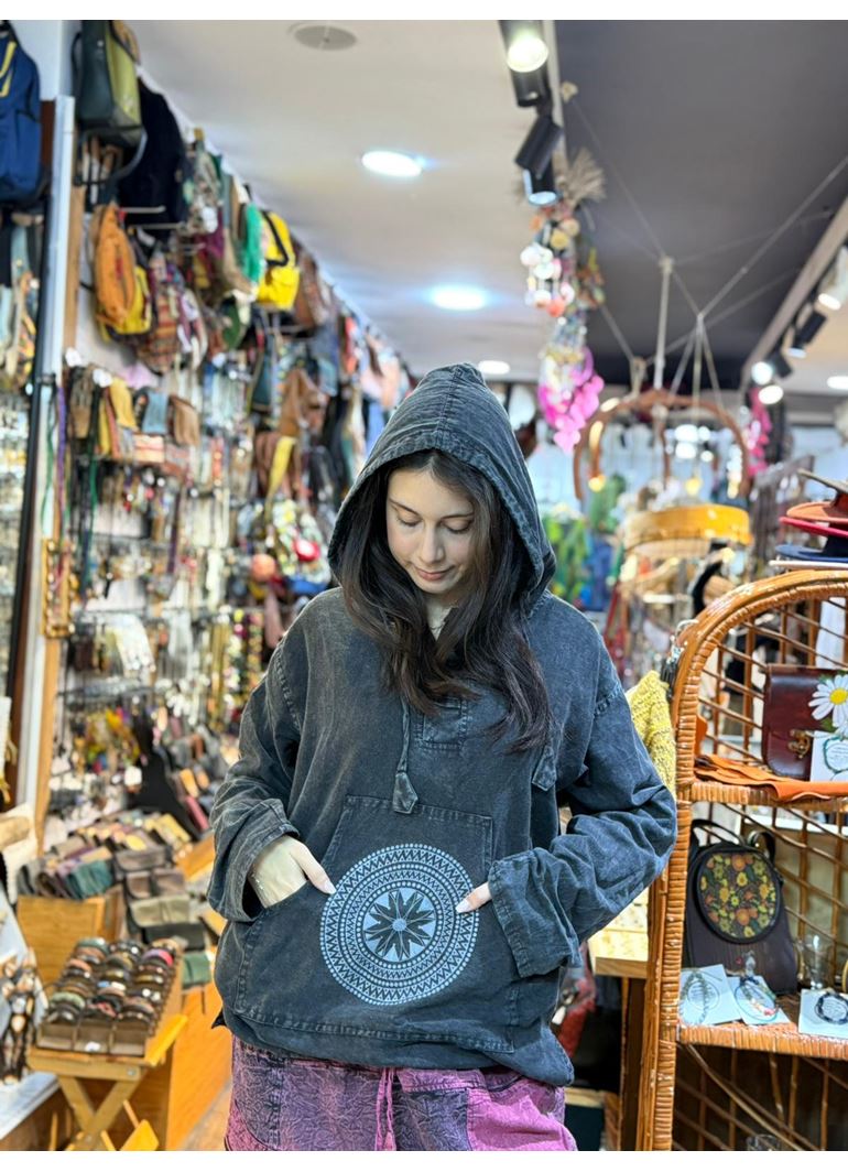 Kapüşonlu Önü Cepli Uzun Kol Sweat Unisex