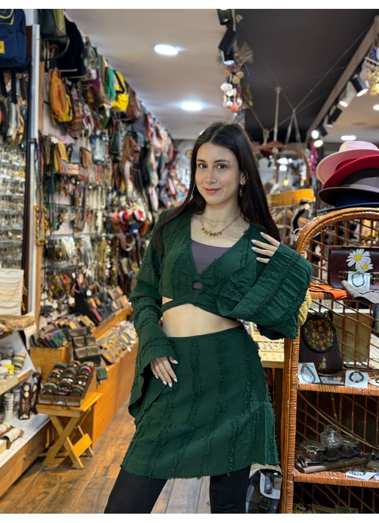 Tasarım Keten Etekli Takım