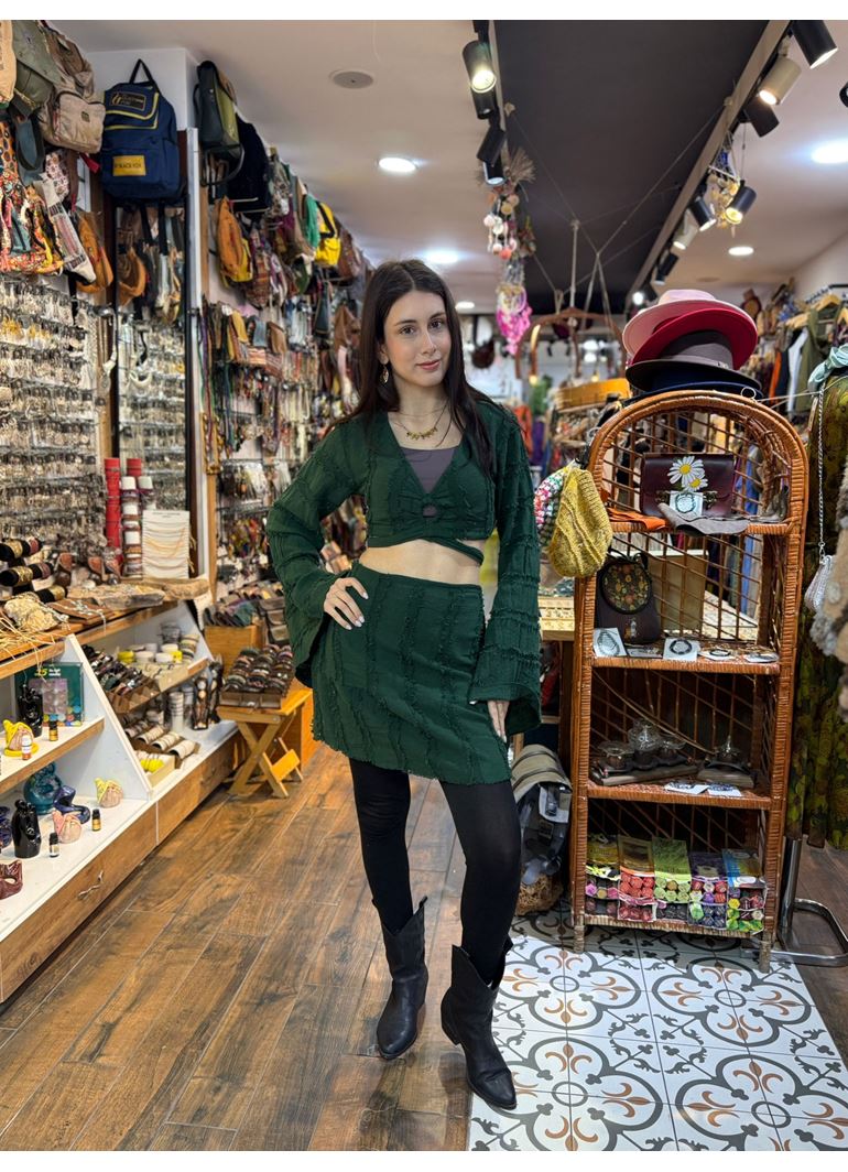 Tasarım Keten Etekli Takım