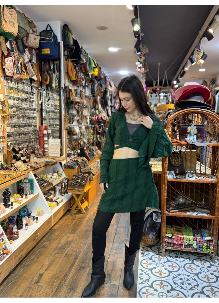 Tasarım Keten Etekli Takım