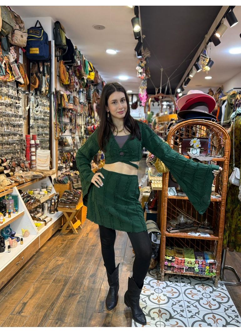 Tasarım Keten Etekli Takım