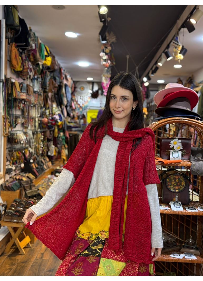 Tasarım Atkılı Bluz Kırmızı