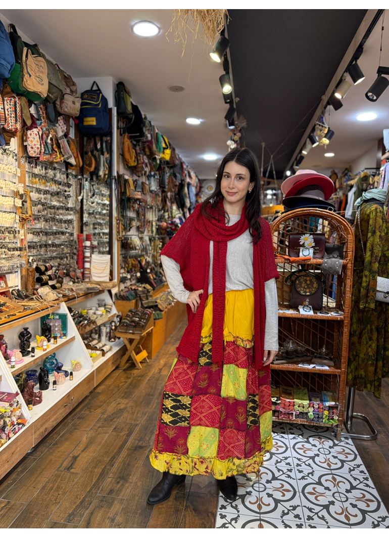 Tasarım Atkılı Bluz Kırmızı