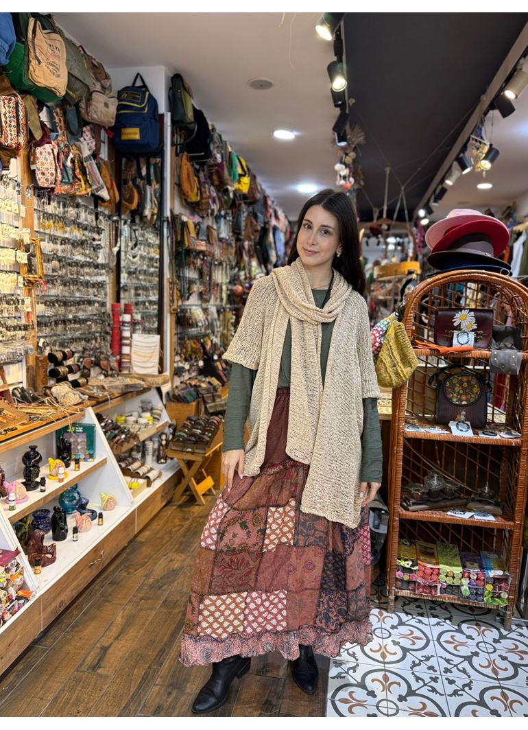 Tasarım Atkılı Bluz Krem